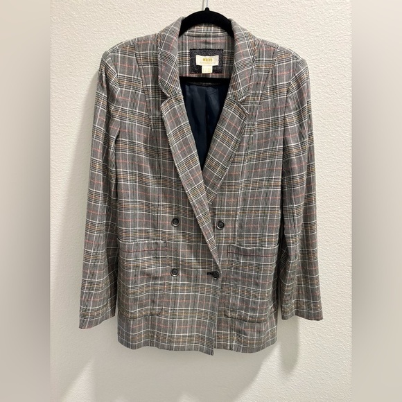 Anthropologie Jackets & Blazers - Anthropologie Maeve Lilith Plaid Check Double Breasted Blazer Jacket, size 4